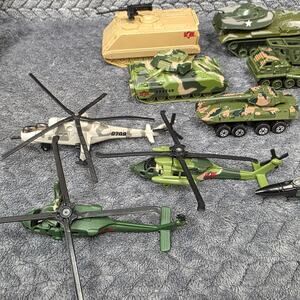 Military Toy Lot Tanks Helicopters Jet Army Vehicles Diecast Plastic Mixed Set